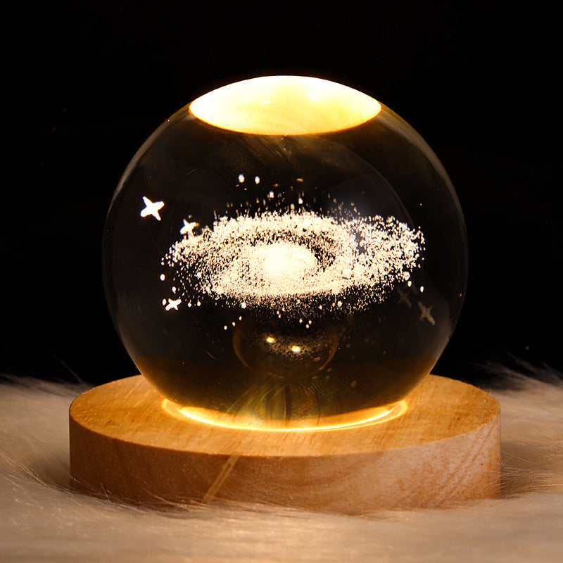 Luminous starry sky and planet moon moon crystal ball small night lamp projection ambience light creative gift new strange gift