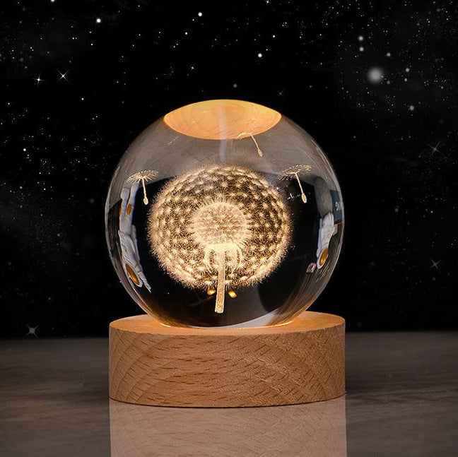 Luminous starry sky and planet moon moon crystal ball small night lamp projection ambience light creative gift new strange gift