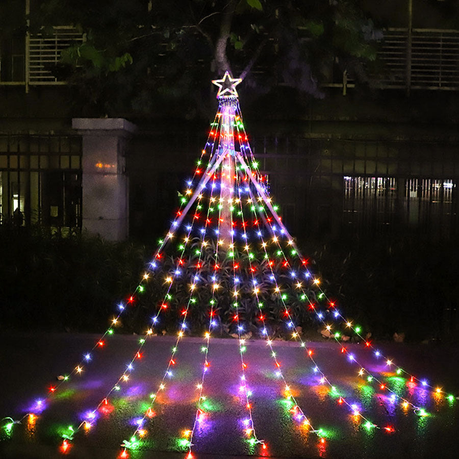 LED Five-pointed Star Waterfall Light To Decorate The Courtyard Outdoor