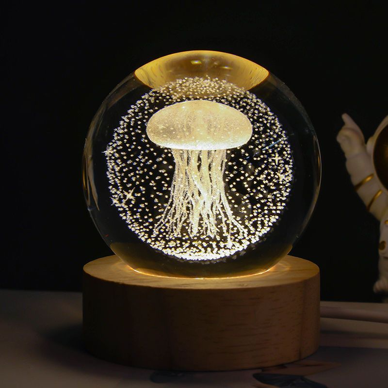 Luminous starry sky and planet moon moon crystal ball small night lamp projection ambience light creative gift new strange gift