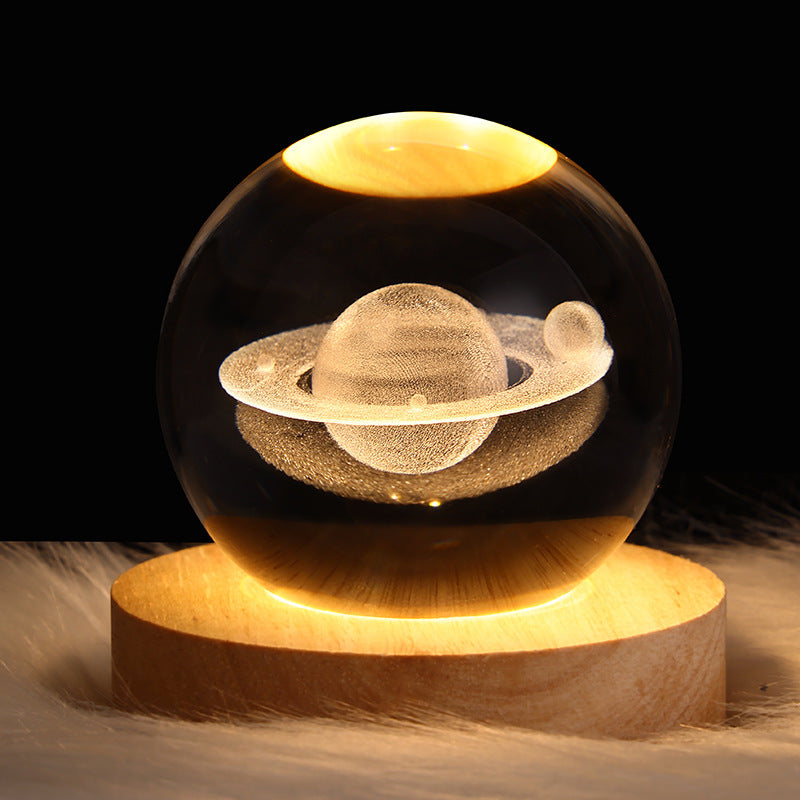 Luminous starry sky and planet moon moon crystal ball small night lamp projection ambience light creative gift new strange gift