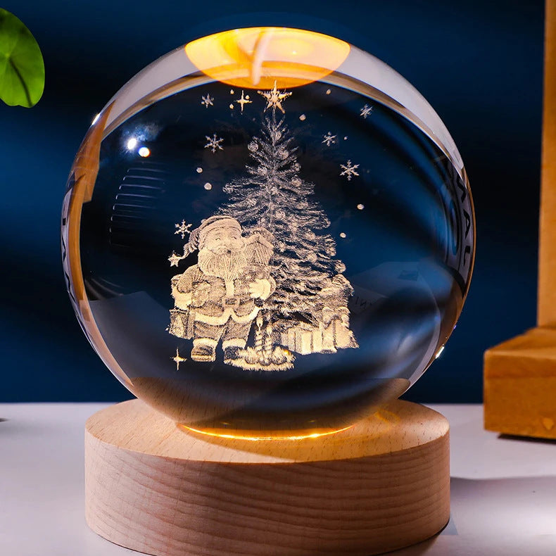 Luminous starry sky and planet moon moon crystal ball small night lamp projection ambience light creative gift new strange gift